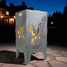 Feuerkorb Adler hochwertig Feuertonne 38x75cm 3mm Stahl Feuerstelle Garten neu