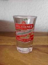 neuwertiges *WILTHENER Gebirgskräuter Likör-HANS* Schnapsglas 2cl--Höhe ca.7cm