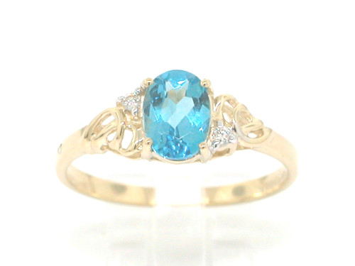Blautopas ring 585 gelbgold - ring,