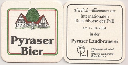 Pyraser bier alter bierdeckel - pyraser,