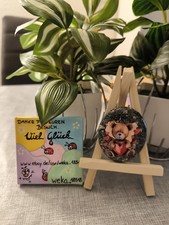 Handbemalte Steine/Weihnachten/süßer Teddy/ lackiert/Unikat/ca 4,5 x 5,5 cm