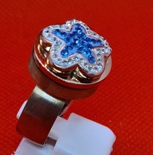 Edelstahl Ring Chunk Mit Zirkonia Strass Stein Druckknopf Hingucker Gr 19