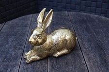 Dekofigur Hase gold groß