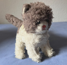 Steiff Katze, Cosy Kitty aus den 60er Jahren, rau, weiß, stehend