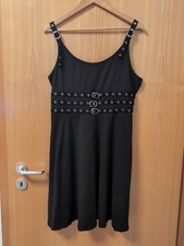 Kleid Schwarz Gothic Schnallen Mini Gr. L 40/42 Stretch