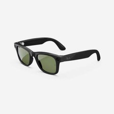 Ray-Ban Meta Wayfarer (generalüberholt), Schwarz glänzend/G15 Grün, Large, Hohe