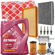 FEBI FILTERSET INSPEKTIONSPAKET+MANNOL 5W40 ÖL für OPEL MERIVA A 1.4 16V 90 PS