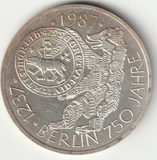 10 DM 1987, Gedenkmünze 750 Jahre Berlin (angelaufen)