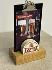 Bierdeckel Halter Ständer Tyskie Tyski Holz Bier Biergarten