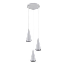 Lucande Naoh Hängeleuchte Hängelampe Pendelleuchte Lampe Rondell 3-flg. E27 weiß