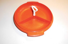 Tupperware kleine Schlemmerrunde Servierplatte mit Griff Ø 20cm 3 Abtrennungen