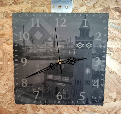 Quadratische schiefer wanduhr - schiefer,