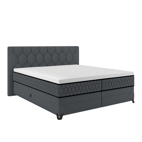 Boxspringbett schwarz mit - schwarz,