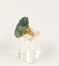Asiatika echt Silver Ring wohl Jade Stein Silber filigran Gold vergoldet China ?