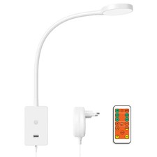 Leselampe Bett Wandmontage, Dimmbar LED Wandleuchte Bettlampe mit Fernbedienung