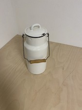 Emaille Milchkanne Weiß