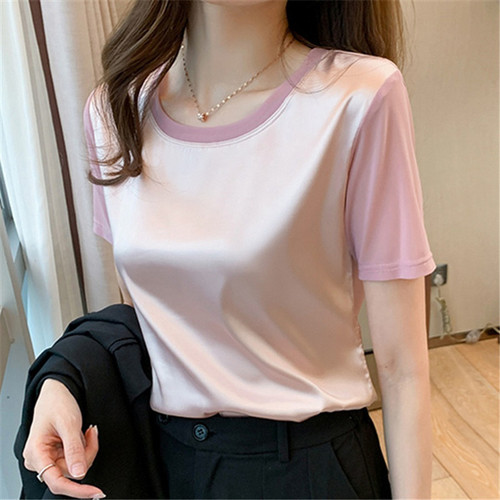 Damen satin shirt top - satin,
