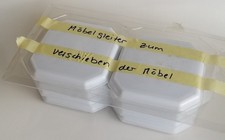 8 Stück Möbelgleiter Möbeltransporter je ca. 11 x 11 cm weiß/schwarz - unbenutzt