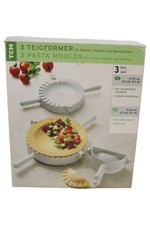 TCM Ravioli Former Set 3-teilig Kunststoff Teigformer Küche Weiß