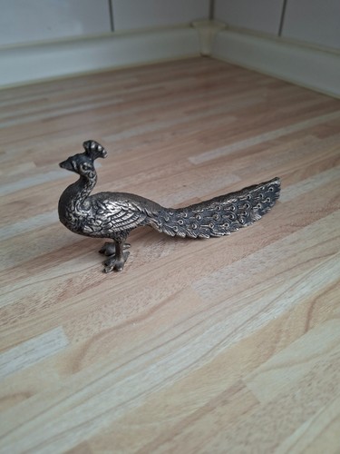 Vintage figur pfau aus metall - vintage,