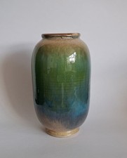 Alte Keramikvase, Laufglasur Art Deco Vase 