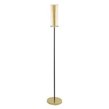 Stehlampe Lampe Wohnzimmer Stahl in schwarz, gold Glas in klar, gold E27 Fassung