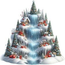 Farbe Weihnachtsbaum Brunnen Wandbild Schlafzimmer Laptop Dekor Vinyl Aufkleber Abziehbild