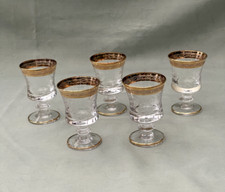 5 Murano Medici Likör Gläser Goldrand ziseliert wunderschön TOP aus Nachlass