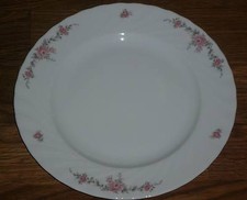 1 Kuchenteller 19 cm  Seltmann Weiden  REGINA Rosa Röschen  Grau/ Grüne Blätter 