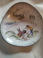 Wandteller Ulmer Keramik Mann mit Essel