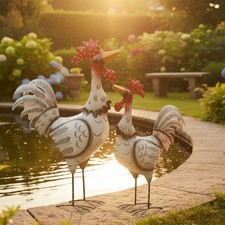 Hahn & Huhn Gartenfigur Metall