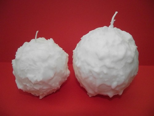 Kerze als schneeball klein - kerze,