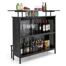 Bartisch Küche Küchentheke mit Stauraum & Fußstütze Theke Bar 120 cm