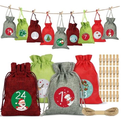 Adventskalender stoffbeutel - adventskalender,