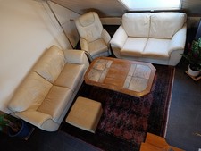 Komplett Wohnzimmer Einrichtung, Elektrischer Sessel, Couch, Tisch, Lampe,Hocker