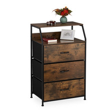 Kommode Regalkommode Flurkommode 3 Schubladen Metallrahmen Vintage-Kommode