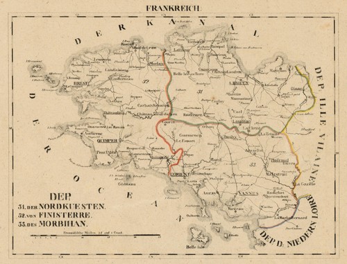 Bretagne original lithografie - bretagne,