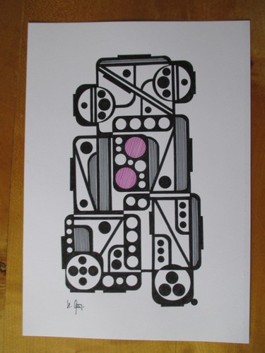 Tuschegrafik geokreisturm - tuschegrafik,