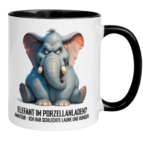 Tasse morgenmuffel elefant - |,