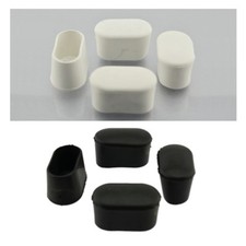 4 x Fusskappen 40 x 20mm weiß oder schwarz Stuhlkappen Schutzkappen Rohrkappen