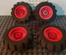 Lego Technic Rad Reifen Räder 20x30 mit roter Felge #Pf#