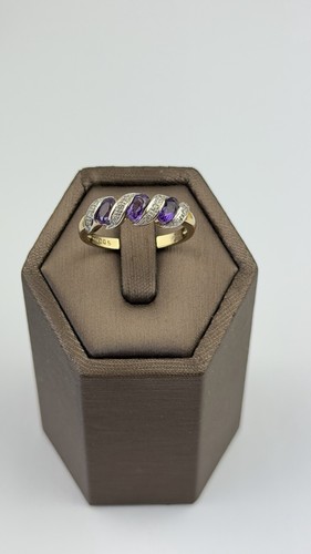 Amethyst und diamant ring - amethyst,