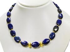 Schöne Edelsteinkette aus Lapislazuli in Ovalform mit Zwischenteilen 