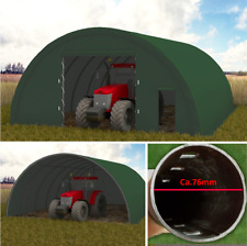 9x20m Rundbogenhalle Lagerzelt Agrarzelt Weidezelt PVC 650g Rohre Ø 76mm GRÜN