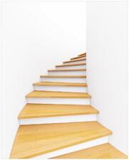 Wallario Premium Poster Plakat Wendeltreppe aus hellem Holz Treppe Stufen Turm