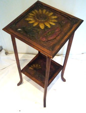 tolle floral geschnitzte hohe Jugendstil Blumen Etagere um 1900 Höhe 70 cm