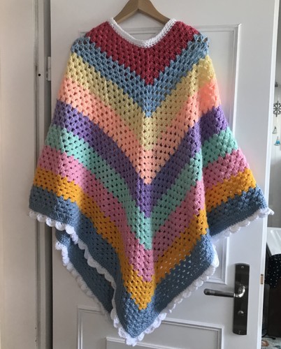 Damen poncho gehäkelt xl - poncho, l-