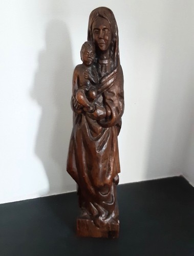 Holzfigur maria mit kind - holzfigur,