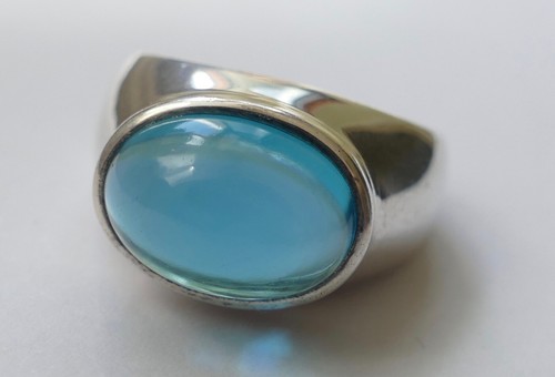 Ring hellblauer cabochon - ring,