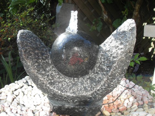 Granitbrunnen grau mit led - grau,